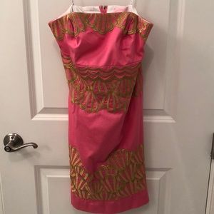 Lilly Pulitzer strapless pink dress, size 0